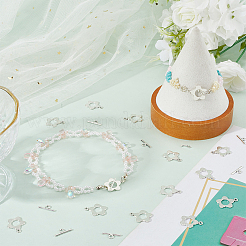 120 шт. застежки-тоггл в тибетском стиле с цветочным узором FIND-SP0001-59