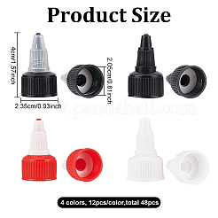 48 bouchon de bouteille à vis en plastique de 4 styles&nbsp;FIND-BC0004-53