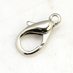 ジュエリーパーツ  合金製カニカン  カドミウムフリー＆鉛フリー  プラチナ  10x6mm  穴：1mm&nbsp;J0APX011