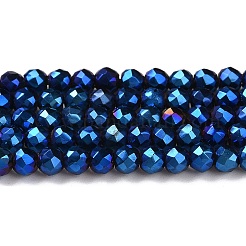 Стеклянные бусины с гальваническим покрытием  GLAA-H021-01B-FP03