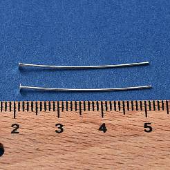 スターリングシルバーフラットヘッドピン925本  銀  24ゲージ  30x0.5mm  ヘッド：1.5mm&nbsp;STER-M117-03A-S
