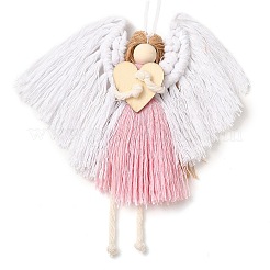 Ангел ручной работы плетеный макраме хлопчатобумажные нитки подвеска украшения HJEW-JM02454