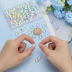 140шт 7 цвета прозрачные стеклянные бусины EGLA-GA0001-40