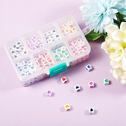 240шт 8 цвета непрозрачные акриловые европейские бусины OPDL-SZ0001-01