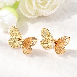 Серьги-гвоздики из циркония EJEW-F391-04G