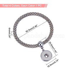 4шт 4 цвета пончик подвеска эластичный браслет для девочек женщин&nbsp;BJEW-CA0001-04