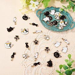 32pcs 8 styles de pendentifs en émail en alliage&nbsp;ENAM-TA0004-17