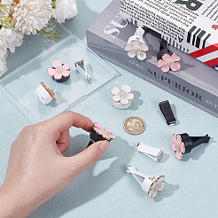 8 шт. 2-цветные эмалевые зажимы для воздуховодов автомобиля с цветочным рисунком HJEW-OC00102