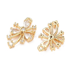 Латунные микропаве прозрачные подвески с фианитом&nbsp;KK-T080-25G