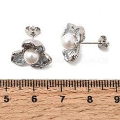 Orecchini a bottone in ottone smaltato&nbsp;KK-CBAB173-02D-P