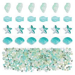 89 г прозрачных стеклянных шариков-спрей с краской 6 видов&nbsp;GLAA-TA0003-52B