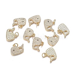 Прозрачные латунные брелоки с черным фианитом ZIRC-F120-058G