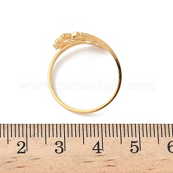 女性用304ステンレススチールカフリング  中空  蓮  ゴールドカラー  内径：19mm&nbsp;RJEW-F195-01G