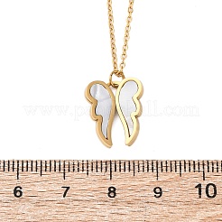 Ожерелья из нержавеющей стали 304 с пластиковой имитацией крыла ракушки для женщин NJEW-Z065-01G