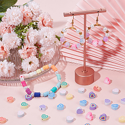 240шт 8 цвета бусины из полимерной глины ручной работы CLAY-SC0002-33