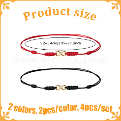 4 шт. двухцветный сплав бесконечного звена регулируемый шнурок для щиколотки AJEW-GO0002-53