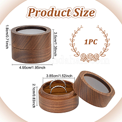 Круглые деревянные коробочки для обручальных колец CON-WH0093-03A