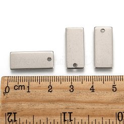 変色防止長方形タグ 304 ステンレススチールペンダント  ステンレス鋼色  21x9x1mm  穴：1.5mm&nbsp;X-STAS-S028-05