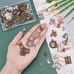 1 Box mit 72 Stück 18 Stile Kaninchen Thema tibetischen Stil Legierung Anhänger&nbsp;TIBE-NB0001-19