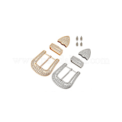 2Sets 2 Farben Legierung Schnalle mit Strass-Sets&nbsp;AJEW-BC0007-48