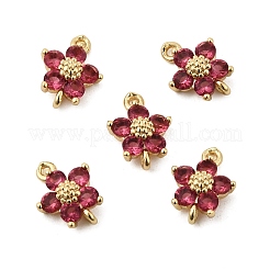 Подвески-подвески-цветочки из латуни с кубическим цирконием&nbsp;KK-H089-34G-05