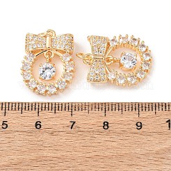 Латунные микропаве прозрачные подвески с фианитом&nbsp;KK-Z142-06G