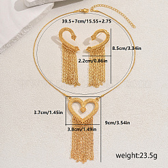 Elegantes Schmuckset mit hohlen Herzquasten aus Zinklegierung für Damen&nbsp;LS-HX7925