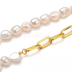 Conjuntos de pulseras y collares de perlas keshi de perlas barrocas naturales&nbsp;SJEW-JS01105
