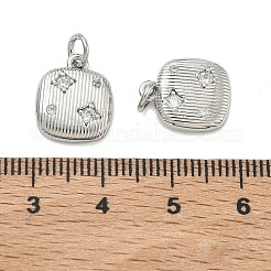 Breloques en laiton zircon cubique transparent&nbsp;KK-D229-03P