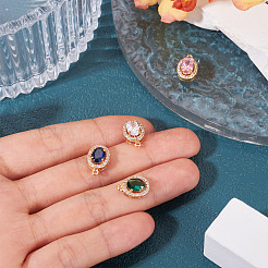 4 шт. 4 цвета латунные подвески с микропаве и кубическим цирконием&nbsp;KK-TA0002-58