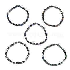 Pulseras elásticas de cuentas de hematita sintética no magnética de grado AA&nbsp;BJEW-JB13809