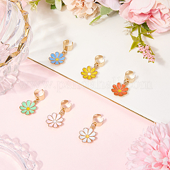 6 шт. 6-х цветный эмалированный сплав стетоскоп подвесные украшения&nbsp;HJEW-SP0001-33