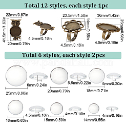 DIY-Set zur Herstellung von Fingerringen mit blanker Kuppel&nbsp;DIY-SC0022-14