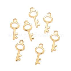 ステンレスペンダント201個  キー  24KGP本金メッキ  15x6.5x0.8mm  穴：1.4mm&nbsp;STAS-K217-54G
