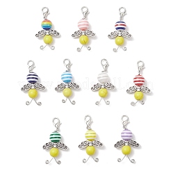 Подвесные украшения из пчелиной смолы и синтетической бирюзы&nbsp;HJEW-JM03536