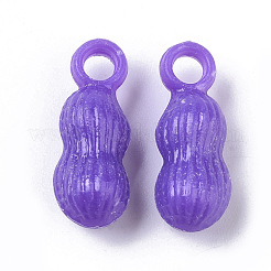 オペークアクリルパーツ  ピーナッツ  ミックスカラー  20x8x7mm  穴：3mm&nbsp;X-MACR-N008-15