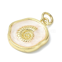 Pendentifs en laiton émaillé sur le thème de l'océan&nbsp;KK-H270-06G-07