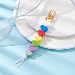 Силиконовые подвески в форме сердца из бисера HJEW-JM01346