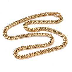 Мужская цепочка-колье из нержавеющей стали 304 кубинского плетения толщиной 8 мм.&nbsp;NJEW-G193-01G