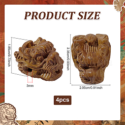 4 pz perline di legno&nbsp;WOOD-PH0003-90F