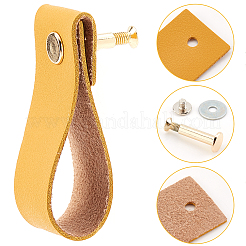 Прямоугольные кожаные ручки ящиков&nbsp;LS-AJEW-WH0251-77H