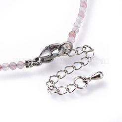 Натуральная клубника кварца бисер ожерелье&nbsp;NJEW-JN02492-06