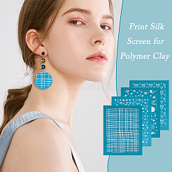 Ahademaker 4 шт. 4 вида самоклеящихся трафаретов для трафаретной печати DIY-GA0004-69A