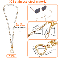 Cadenas para tarjetas de identificación de acero inoxidable 304&nbsp;HJEW-SC00207