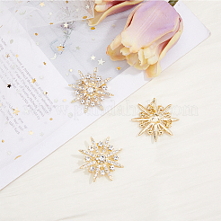 6 шт. броши из сплава со стразами JEWB-FH0001-45G