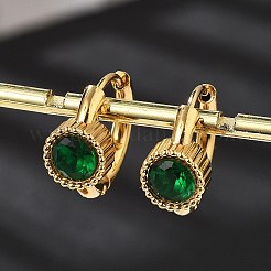 Плоские круглые серьги-кольца из нержавеющей стали 304 EJEW-P309-02G