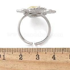 Открытое кольцо-манжета из латуни с микропаве из кубического циркония для женщин&nbsp;RJEW-F177-02GP-02