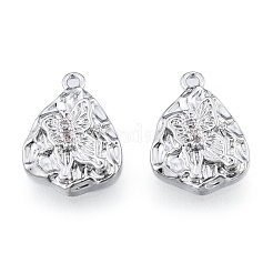 Шармы из латуни с микропаве розового коричневого цвета с кубическим цирконием&nbsp;KK-N216-586P