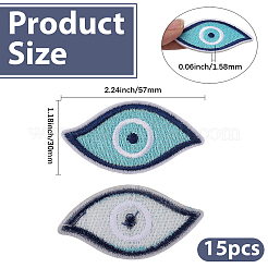 15 Stück Aufnäher mit dem Motiv „Böses Auge“&nbsp;PATC-GF0001-70
