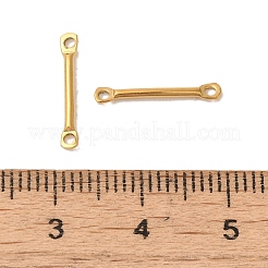イオンプレーティング（IP）304ステンレススチールコネクタチャーム  バーリンク  18KGP本金メッキ  15x2.5x1.2mm  穴：1.2mm&nbsp;X-STAS-Q323-06B-G